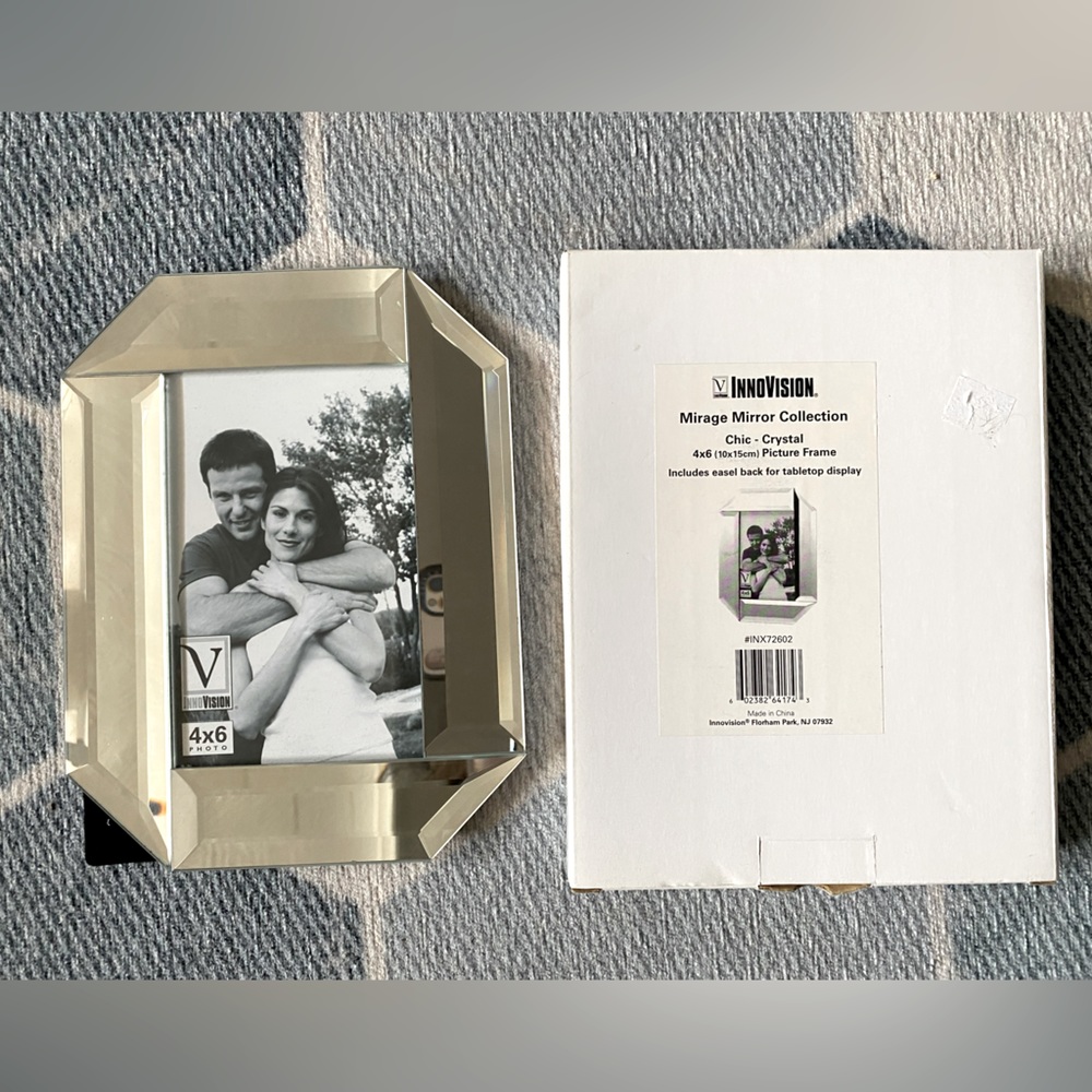 Innovision Morage Mirror Collection Chic Crystal 4x6 Picture Frame